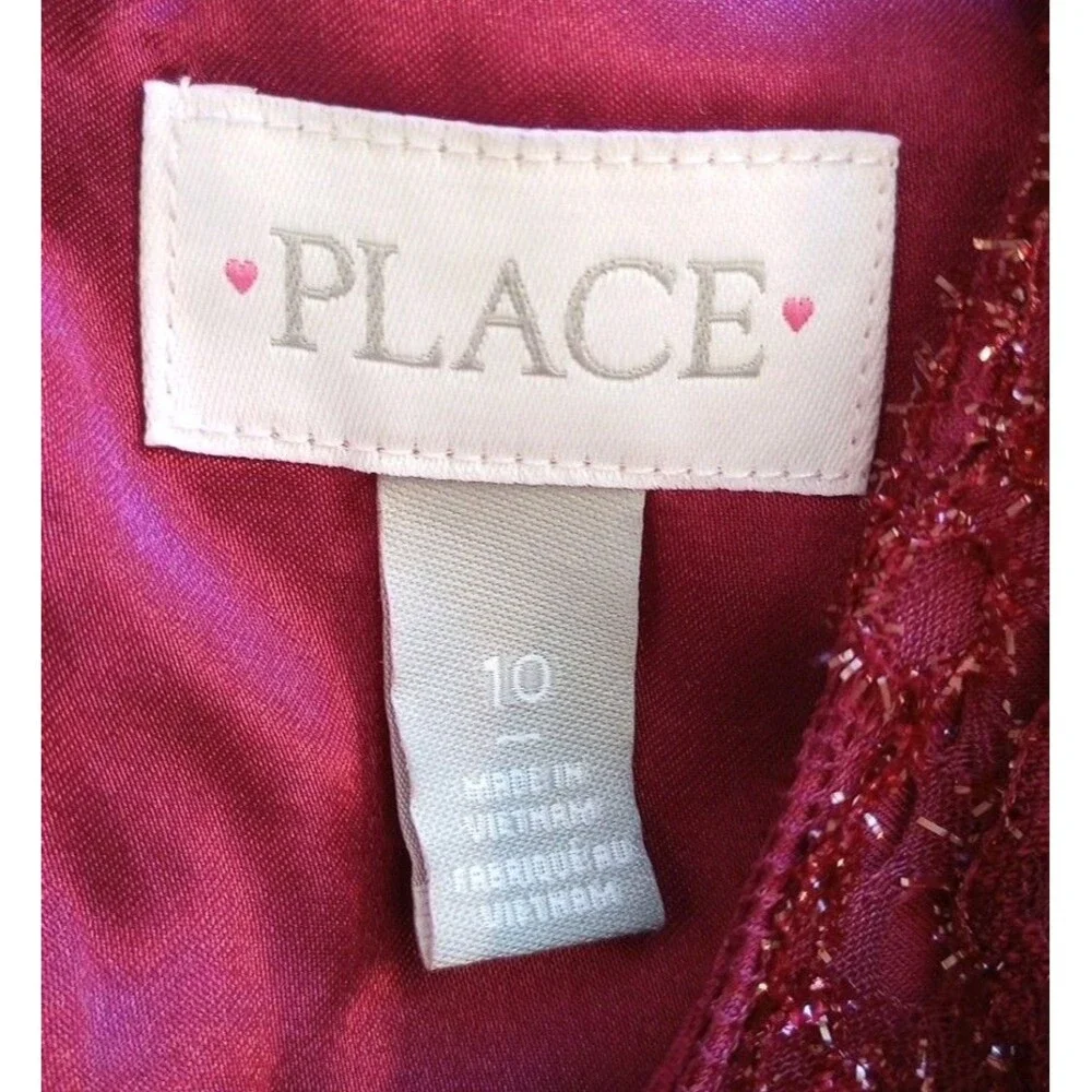 Children's Place Dress Girls Size 10 Burgundy Purple Metallic Sparkle Sleeveless - Picture 6 of 7